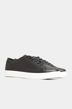 M&Co Yours Yours Black Vegan Leather Basic Trainers In Extra Wide Eee Fit><noscript><img width=