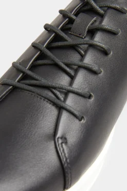 M&Co Yours Yours Black Vegan Leather Basic Trainers In Extra Wide Eee Fit><noscript><img width=