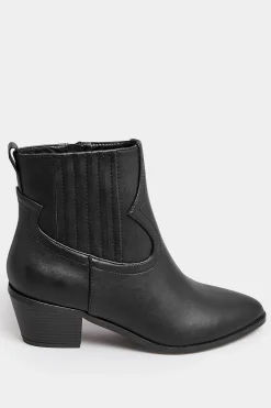 M&Co Yours Yours Black Western Pu Ankle Boot In Wide E Fit & Extra Wide Eee Fit><noscript><img width=