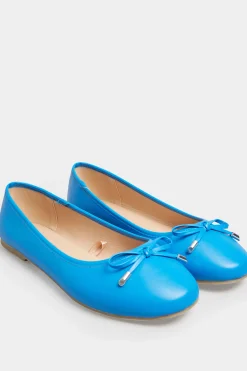 M&Co Yours Yours Blue Ballerina Pumps In Wide E Fit & Extra Wide Eee Fit>Women Flat Shoes