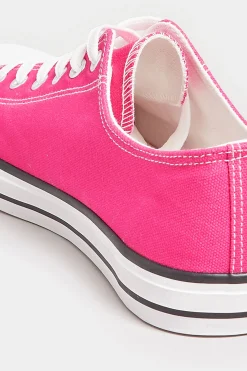 M&Co Yours Yours Bright Pink Canvas Low Trainers In Wide E Fit><noscript><img width=