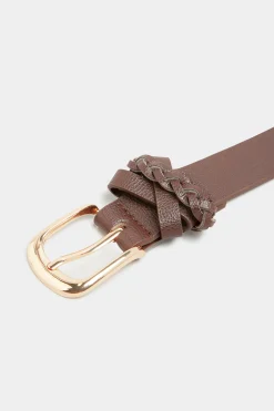 M&Co Yours Yours Brown Braided Buckle Belt><noscript><img width=