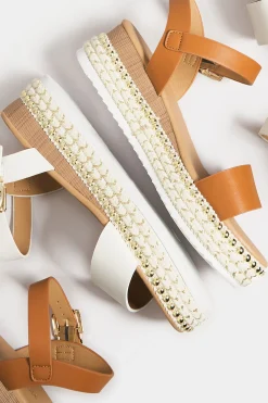 M&Co Yours Yours Brown Buckle Platform Espadrille Wedge Heels In Extra Wide Eee Fit><noscript><img width=