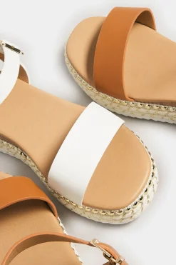 M&Co Yours Yours Brown Buckle Platform Espadrille Wedge Heels In Extra Wide Eee Fit><noscript><img width=