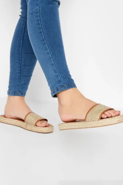 M&Co Yours Yours Brown Espadrille Mules In Wide E Fit>Women Mules & Sliders
