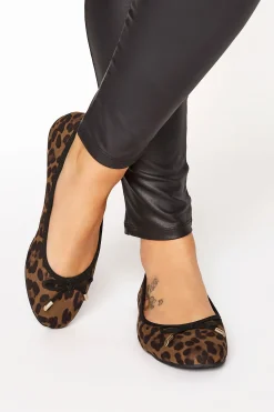 M&Co Yours Yours Brown Leopard Print Ballet Pumps In Wide E Fit & Extra Wide Eee Fit>Women Flat Shoes