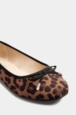 M&Co Yours Yours Brown Leopard Print Ballet Pumps In Wide E Fit & Extra Wide Eee Fit><noscript><img width=