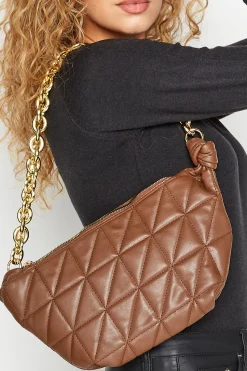M&Co Yours Yours Brown Quilted Shoulder Bag>Women Bags