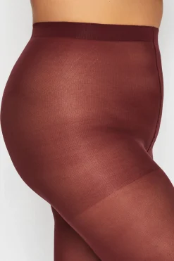 M&Co Yours Yours Burgundy Red 50 Denier Microfibre Premium Tights>Women Tights