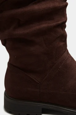 M&Co Yours Yours Chocolate Brown Ruched Cleated Boots In Wide E Fit & Extra Wide Eee Fit><noscript><img width=