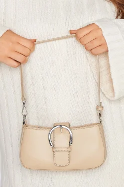 M&Co Yours Yours Cream Buckle Front Shoulder Bag>Women Bags