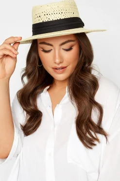M&Co Yours Yours Cream Straw Boater Hat>Women Hats