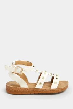 M&Co Yours Yours Cream Studded Gladiator Sandals In Extra Wide Eee Fit><noscript><img width=