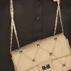 M&Co Yours Yours Cream Studded Quilted Chain Bag>Women Bags