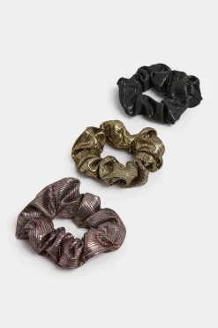 M&Co Yours Yours Gold 3 Pack Shimmer Scrunchie Set><noscript><img width=