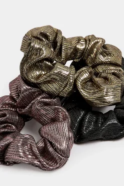 M&Co Yours Yours Gold 3 Pack Shimmer Scrunchie Set><noscript><img width=