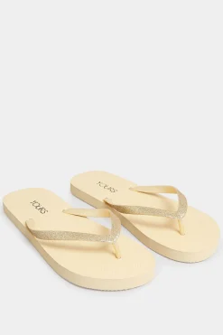 M&Co Yours Yours Gold Flip Flops In Extra Wide Eee Fit>Women Flat Shoes