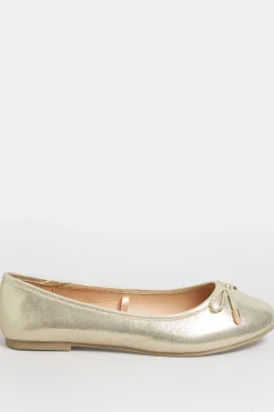 M&Co Yours Yours Gold Shimmer Ballet Pump In Wide E Fit & Extra Wide Eee Fit><noscript><img width=