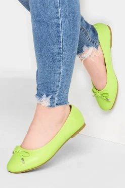M&Co Yours Yours Green Ballerina Pumps In Wide E Fit & Extra Wide Eee Fit>Women Flat Shoes