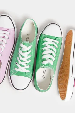 M&Co Yours Yours Green Canvas Low Trainers In Wide E Fit><noscript><img width=