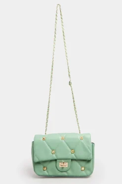 M&Co Yours Yours Green Studded Quilted Chain Bag><noscript><img width=