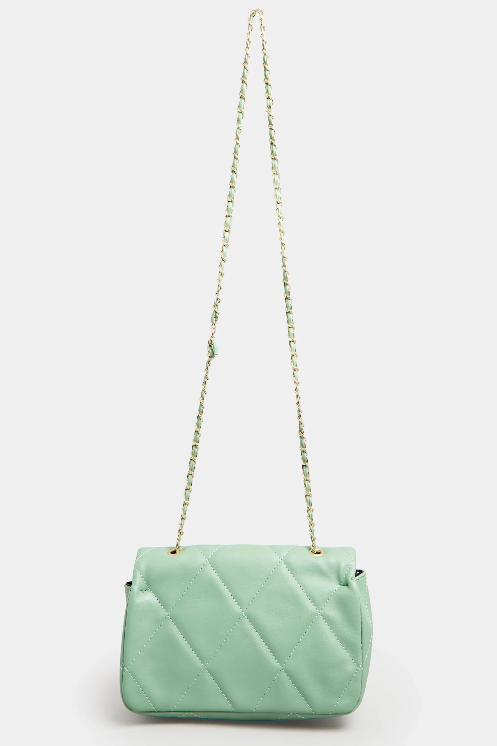 M&Co Yours Yours Green Studded Quilted Chain Bag>Women Bags