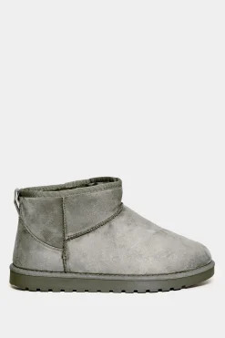 M&Co Yours Yours Grey Faux Suede Faux Fur Lined Ankle Boots In Wide E Fit & Extra Wide Eee Fit><noscript><img width=