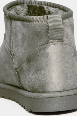 M&Co Yours Yours Grey Faux Suede Faux Fur Lined Ankle Boots In Wide E Fit & Extra Wide Eee Fit><noscript><img width=