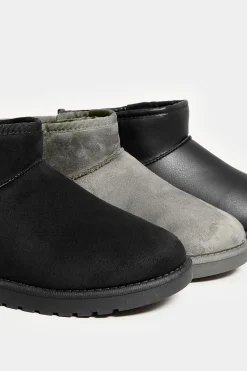 M&Co Yours Yours Grey Faux Suede Faux Fur Lined Ankle Boots In Wide E Fit & Extra Wide Eee Fit><noscript><img width=