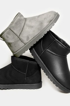 M&Co Yours Yours Grey Faux Suede Faux Fur Lined Ankle Boots In Wide E Fit & Extra Wide Eee Fit><noscript><img width=