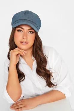 M&Co Yours Yours Indigo Blue Denim Baker Boy Hat>Women Hats