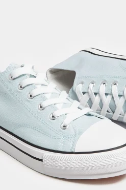 M&Co Yours Yours Light Blue Canvas Platform Sole Low Trainers In Wide E Fit><noscript><img width=