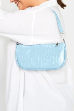 M&Co Yours Yours Light Blue Faux Croc Shoulder Bag>Women Bags
