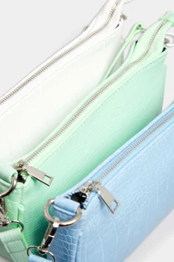M&Co Yours Yours Light Green Faux Croc Shoulder Bag><noscript><img width=