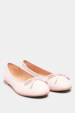 M&Co Yours Yours Light Pink Ballerina Pumps In Wide E Fit & Extra Wide Eee Fit>Women Flat Shoes