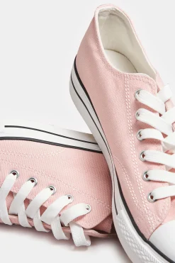 M&Co Yours Yours Light Pink Canvas Platform Sole Low Trainers In Wide E Fit><noscript><img width=