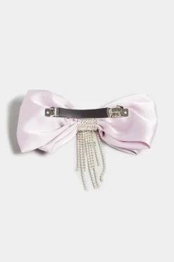M&Co Yours Yours Lilac Purple Diamante Tassel Bow Hair Clip><noscript><img width=