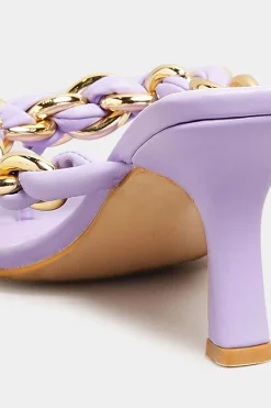 M&Co Yours Yours Lilac Purple Square Toe Post Chain Mules In Standard Fit><noscript><img width=