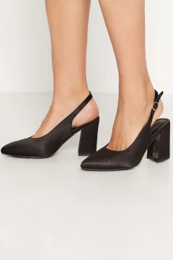 M&Co Yours Yours Limited Collection Black Pointed Block Heel Court Shoes In Wide E Fit & Extra Wide Eee Fit>Women Heels