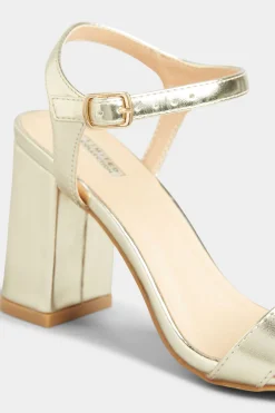 M&Co Yours Yours Limited Collection Gold Block Heeled Sandal In Wide E Fit & Extra Wide Eee Fit><noscript><img width=