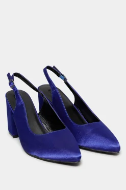 M&Co Yours Yours Limited Collection Cobalt Blue Pointed Block Heel Court Shoes In Wide E Fit & Extra Wide Eee Fit>Women Heels