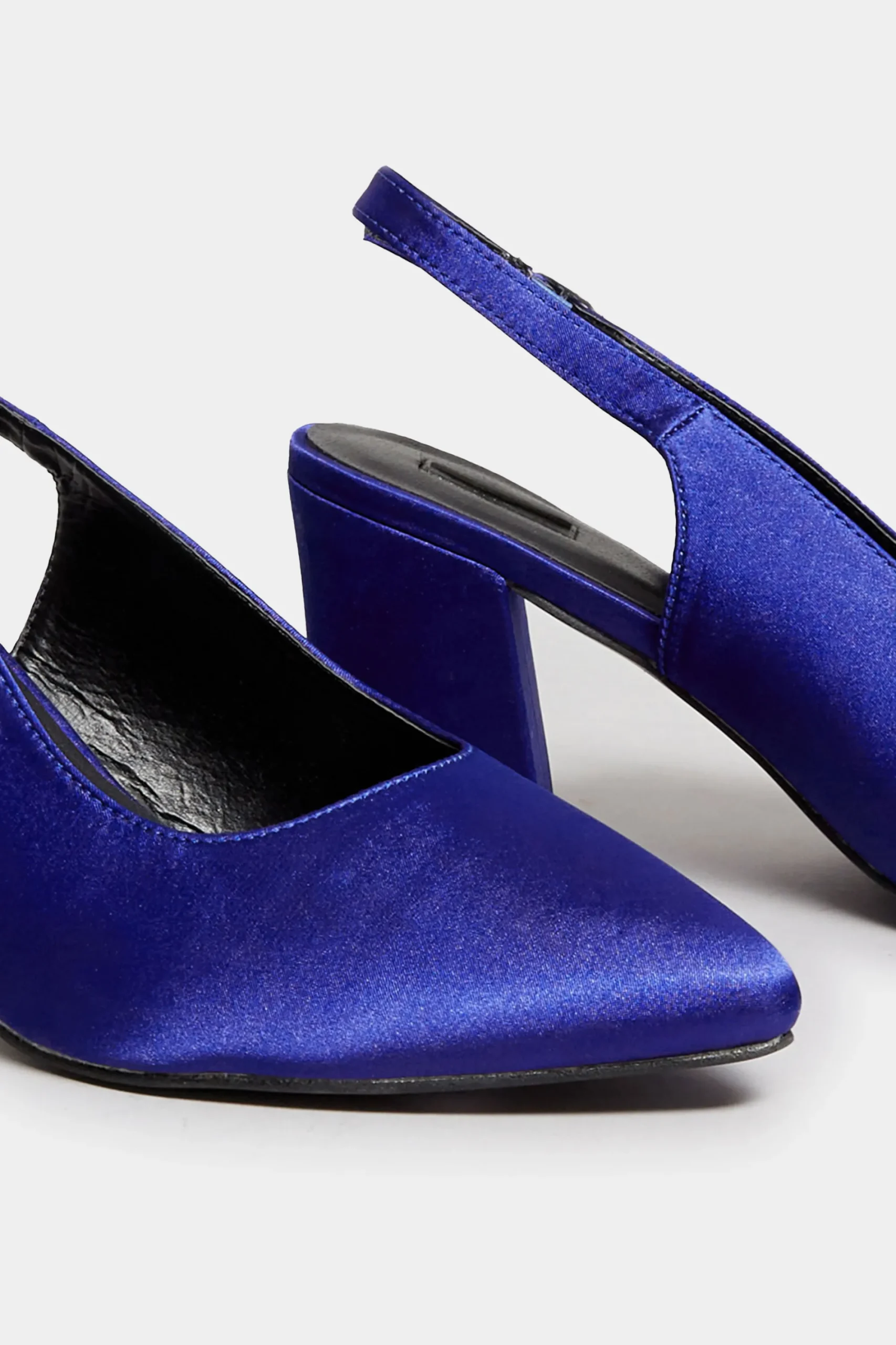 M&Co Yours Yours Limited Collection Cobalt Blue Pointed Block Heel Court Shoes In Wide E Fit & Extra Wide Eee Fit>Women Heels