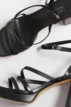 M&Co Yours Yours Limited Collection Black Strappy Faux Leather Platform Block Heel Sandals In Wide E Fit & Extra Wide Eee Fit><noscript><img width=
