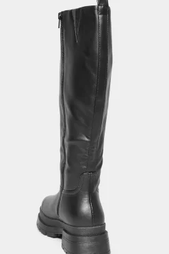 M&Co Yours Yours Limited Collection Black Faux Leather Pull On Knee High Boots In Extra Wide Eee Fit><noscript><img width=