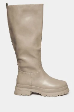 M&Co Yours Yours Limited Collection Beige Brown Faux Leather Knee High Boots In Extra Wide Eee Fit><noscript><img width=