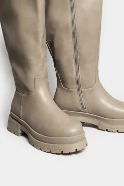 M&Co Yours Yours Limited Collection Beige Brown Faux Leather Knee High Boots In Extra Wide Eee Fit><noscript><img width=