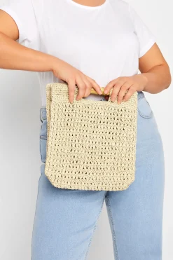 M&Co Yours Yours Natural Brown Crochet Bamboo Bag>Women Bags