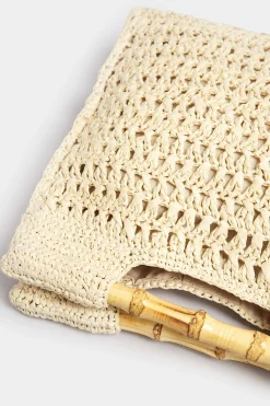 M&Co Yours Yours Natural Brown Crochet Bamboo Bag><noscript><img width=