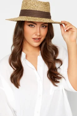 M&Co Yours Yours Natural Brown Straw Boater Hat>Women Hats