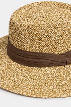 M&Co Yours Yours Natural Brown Straw Boater Hat><noscript><img width=